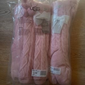 Ugg fleece boot high pom pom socks